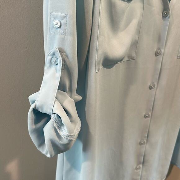 Express Large Baby Blue Blouse Top - Picture 6 of 9